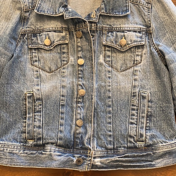 Forever 21 Distressed Jean Jacket, Size L - Picture 4 of 9